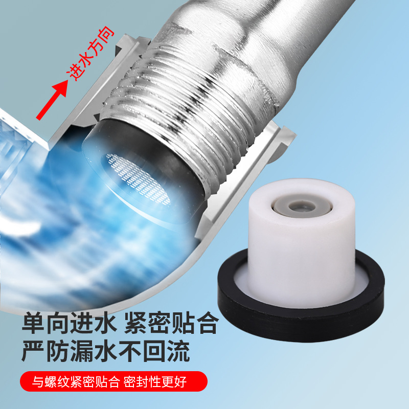 Mixing valve, anti-cross-flow showerhead check valve, shower valve, one-way valve, 6-point filter screen rubber pad, anti-backflow elbow foot seal Application Scenario