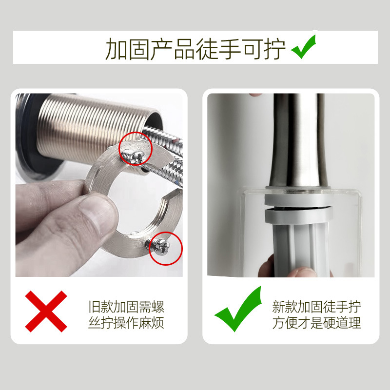 Countertop faucet fixed nut single cold anti-movement reinforcement wonder, cold and hot gasket widened base anti-shake details Picture