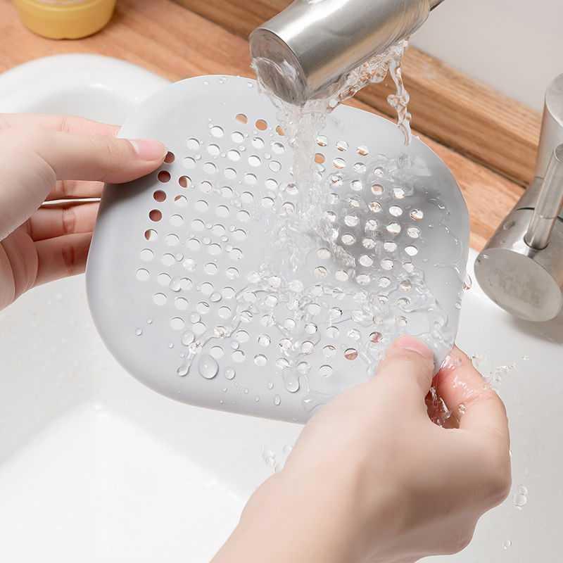 Square silicone floor drain, bathroom sewer hair filter drainage cover, household bathroom floor drain pad wholesale details Picture