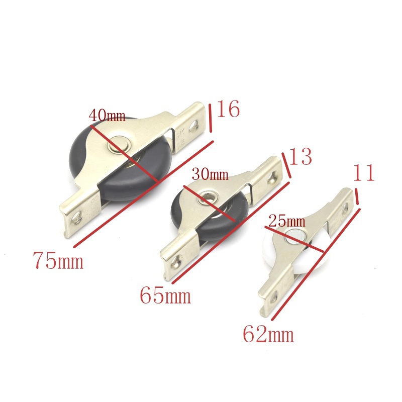 Sliding plastic steel door and window wheels, screen wheels, sliding door wheels, black wheels, nylon wheels, door and window accessories, sliding door wheels Specification drawing