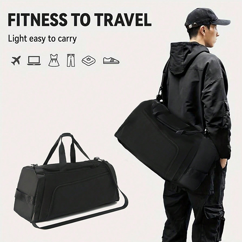 A 40L lightweight and large-capacity portable school sports travel bag for both male and female students Specification drawing