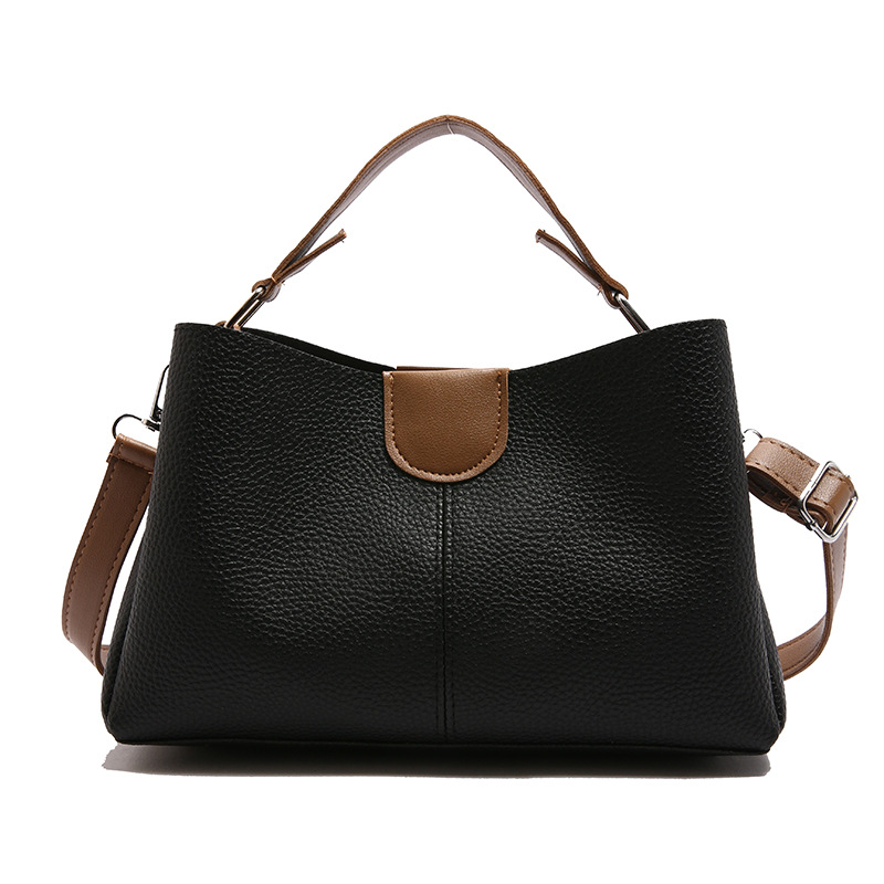 The 2025 new women's bag spring fashion contrasting color mother-and-child bag, women's handbag solid color single-shoulder crossbody bag, cross-border trend Item Picture