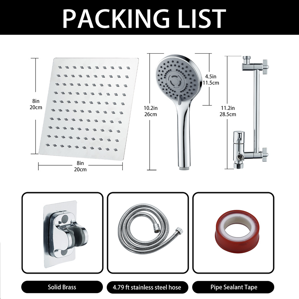 Cross-border Amazon stainless steel top spray boom multi-functional handheld shower head set, shower pressurized concealed shower head Application Scenario