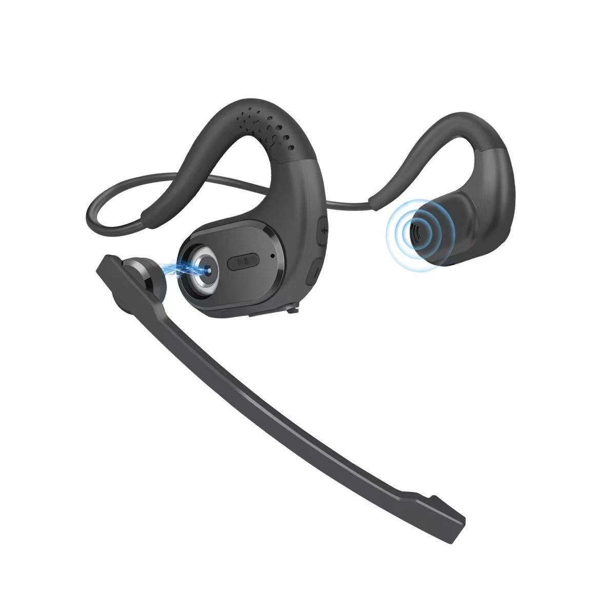 Call center headset, business Bluetooth headset, telephone call center Bluetooth headset, air conduction Bluetooth headset full figure