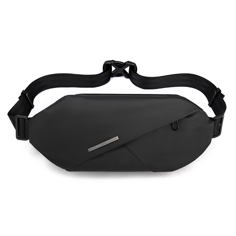 Cross-border new trendy dark functional crossbody bag, outdoor street men's chest bag, water-resistant sports waist bag consignment Item Picture