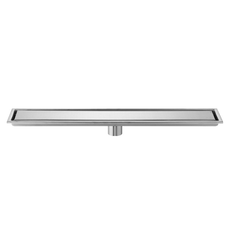 Black invisible floor drain, 304 stainless steel, long strip hidden floor drain for bathroom, side exhaust anti-odor floor drain, cross-border Item Picture