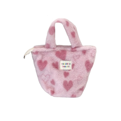 4111 New Winter plush Bag, women's bento bag, French polka dot shopping handbag, commuting bag for work Item Picture