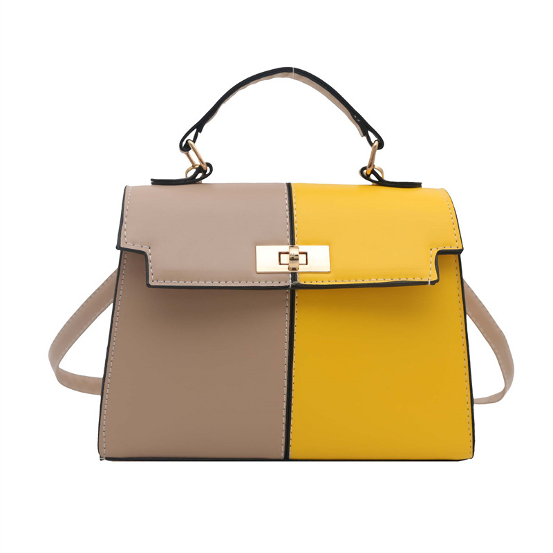 Stylish color contrast, large capacity, new Spring 2025 style, patchwork, single-shoulder texture, crossbody, single-shoulder handbag for women Item Picture