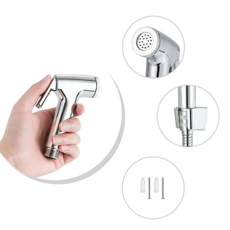 Portable shower head, bidet shower head, bathroom pressurized water gun, household cleaning and flushing device, screw water-saving details Picture