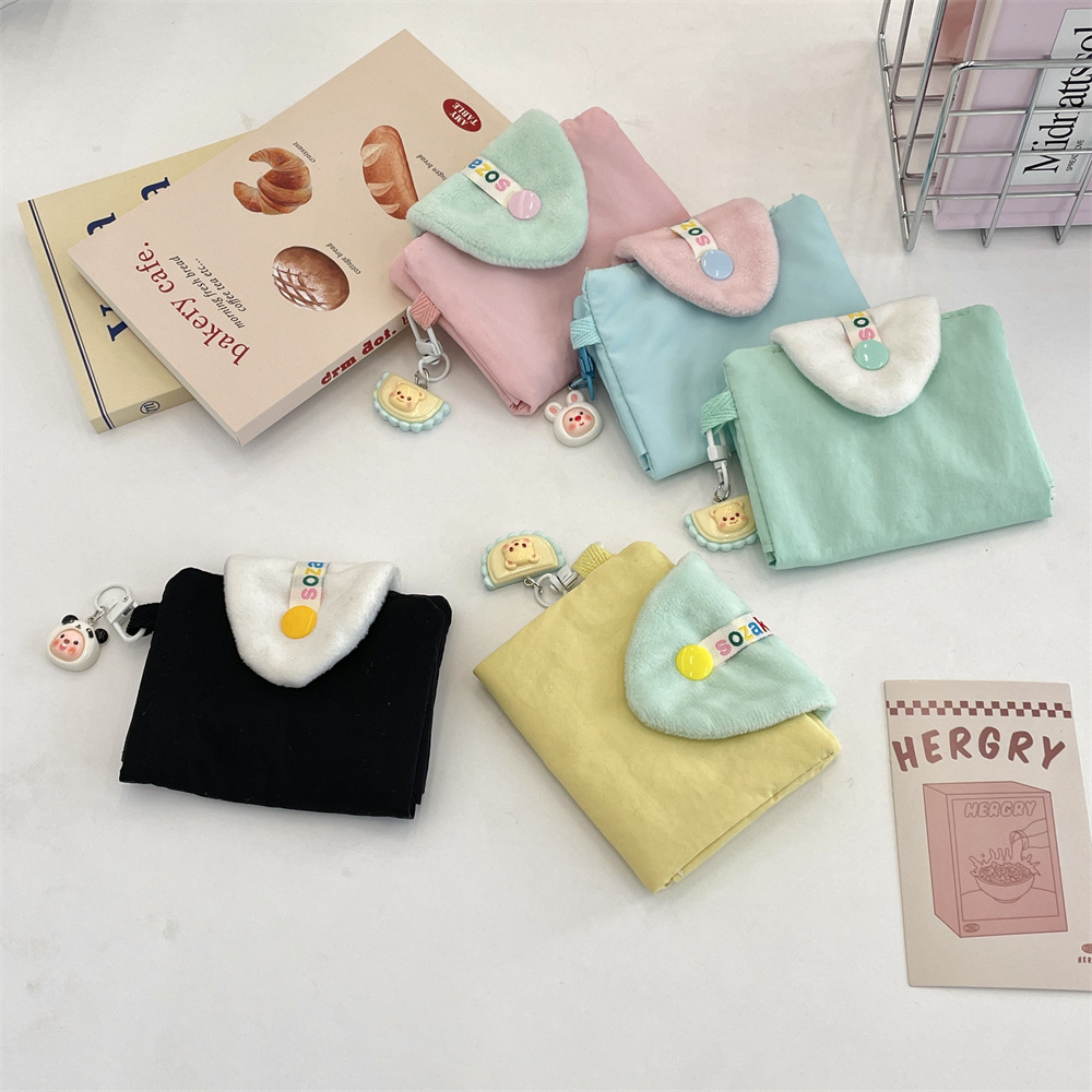 52161 Cute and sweet Card case, student push-button coin purse, pendant, small wallet, multi-functional ID card case full figure