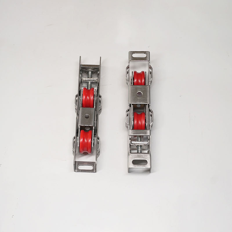 Stainless steel pulleys, plastic-steel door and window pulleys, stainless steel three-piece set, 80 double-wheel sliding Windows, double-groove nylon wheels Application Scenario