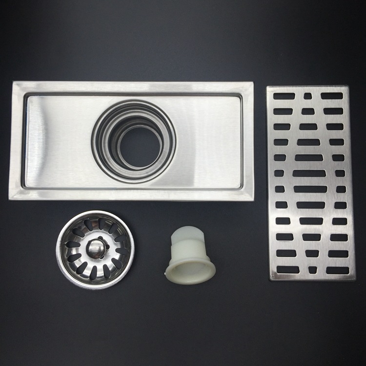 Cross-border best-selling stainless steel rectangular floor drain, hotel kitchen, bathroom, shower room direct exhaust anti-odor floor drain Application Scenario