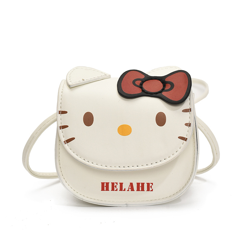 New Korean-style cute small bag, cat children's small backpack, crossbody single-shoulder bag, bow decoration, small change bag Item Picture