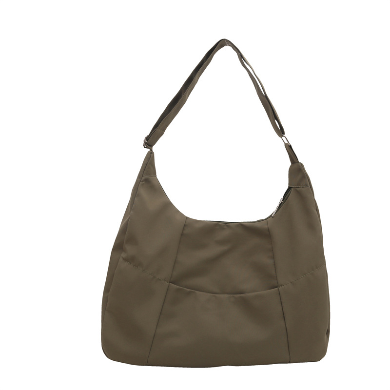 2024 New Tote bag for female college students, crossbody bag for class, single-shoulder bag for commuting to work, nylon bag, cotton-padded jacket bag Item Picture