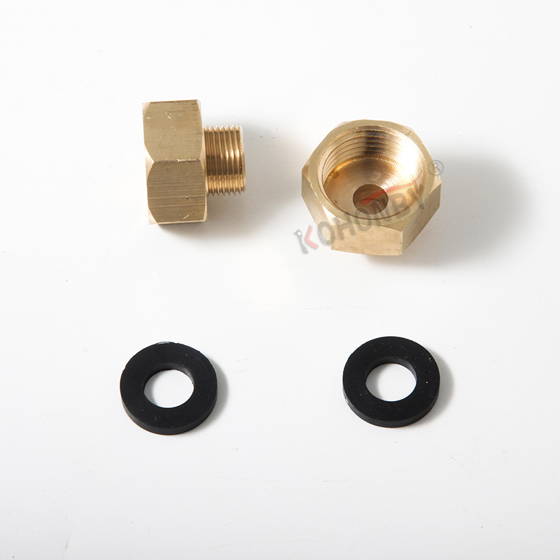 Faucet 3/8 water supply, American and European standard 9/16 thread to G1/2 thread water inlet braided hose copper adapter Item Picture