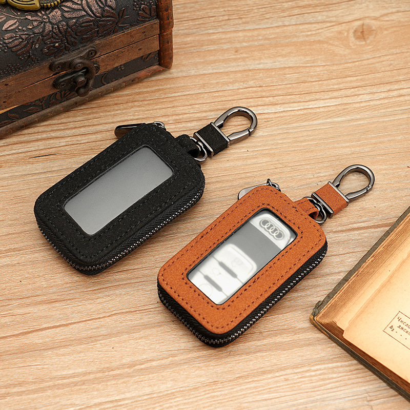 Cross-border new key case: General Motors key case, window cowhide car key case, Korean and Japanese zipper styles in multiple colors full figure