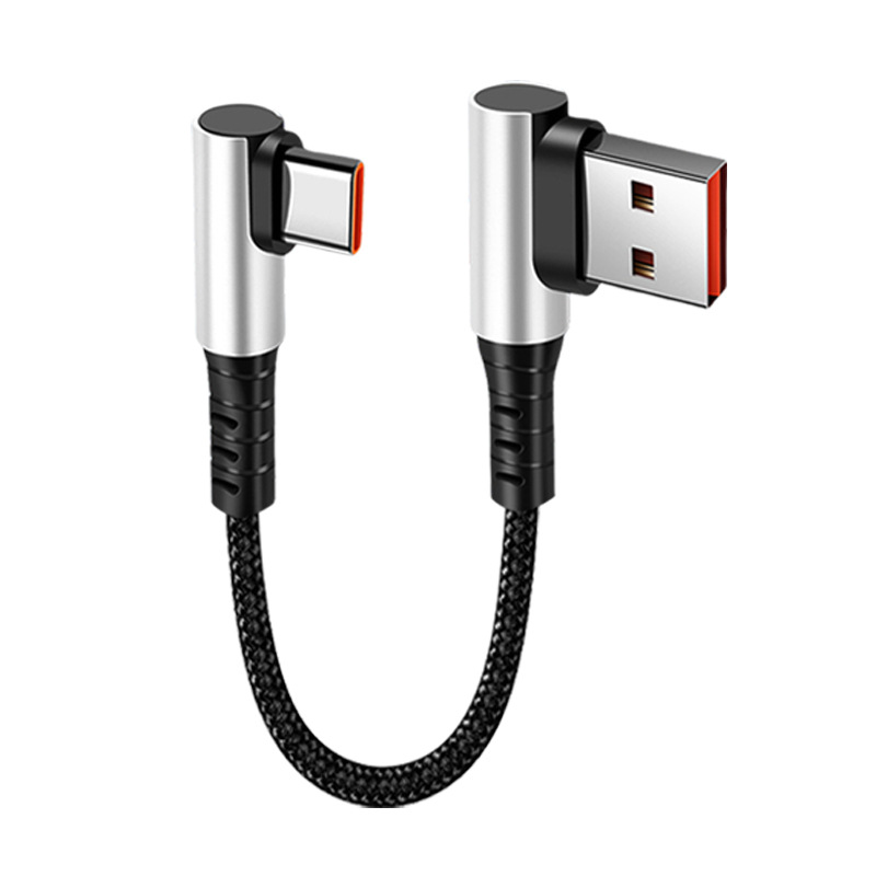 0.25m short super fast charging elbow type c charging cable, 0.5m car data cable, power bank mobile game cable Item Picture