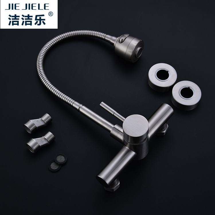 Southeast Asian 304 stainless steel wall-mounted shower, hot and cold water faucet, sprinkler faucet, mixing valve, exposed balcony Specification drawing