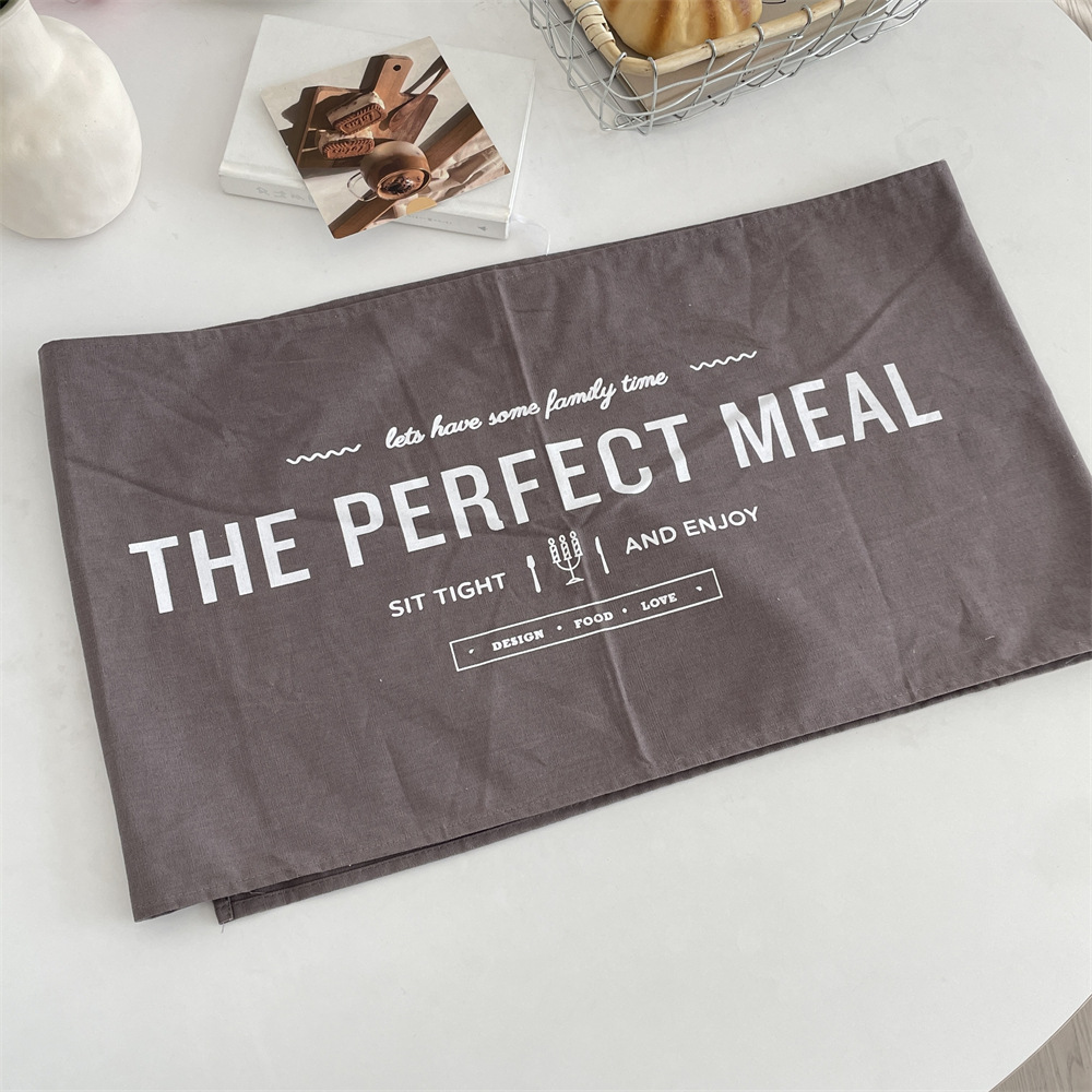 bj52102 simple letter printed tablecloth, restaurant placemat, heat-insulating and heat-resistant, food and photo napkin Application Scenario