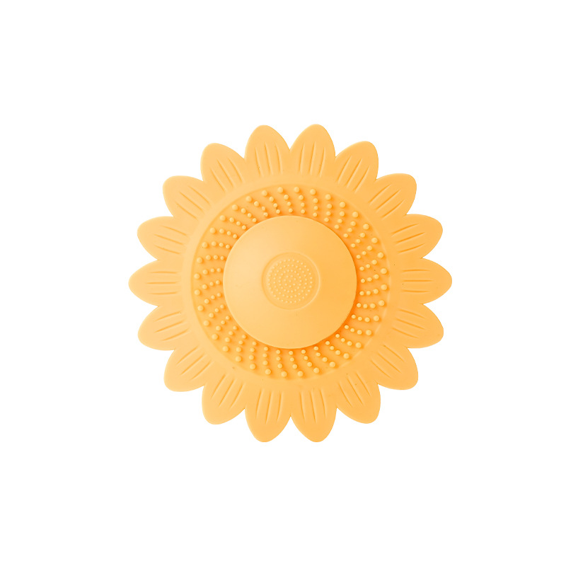 New sunflower anti-odor silicone floor drain pad, basin pad, sink pad, sink anti-clogging hair filter screen pad Item Picture