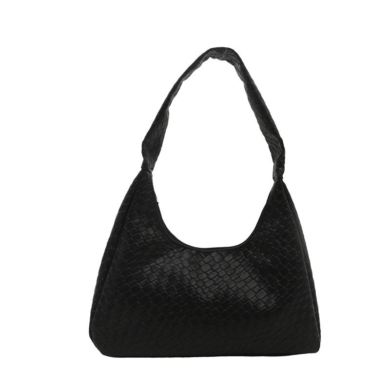 A new retro, casual and fashionable single-shoulder bag for women with a large capacity of woven diamond-patterned commuting dumplings Item Picture