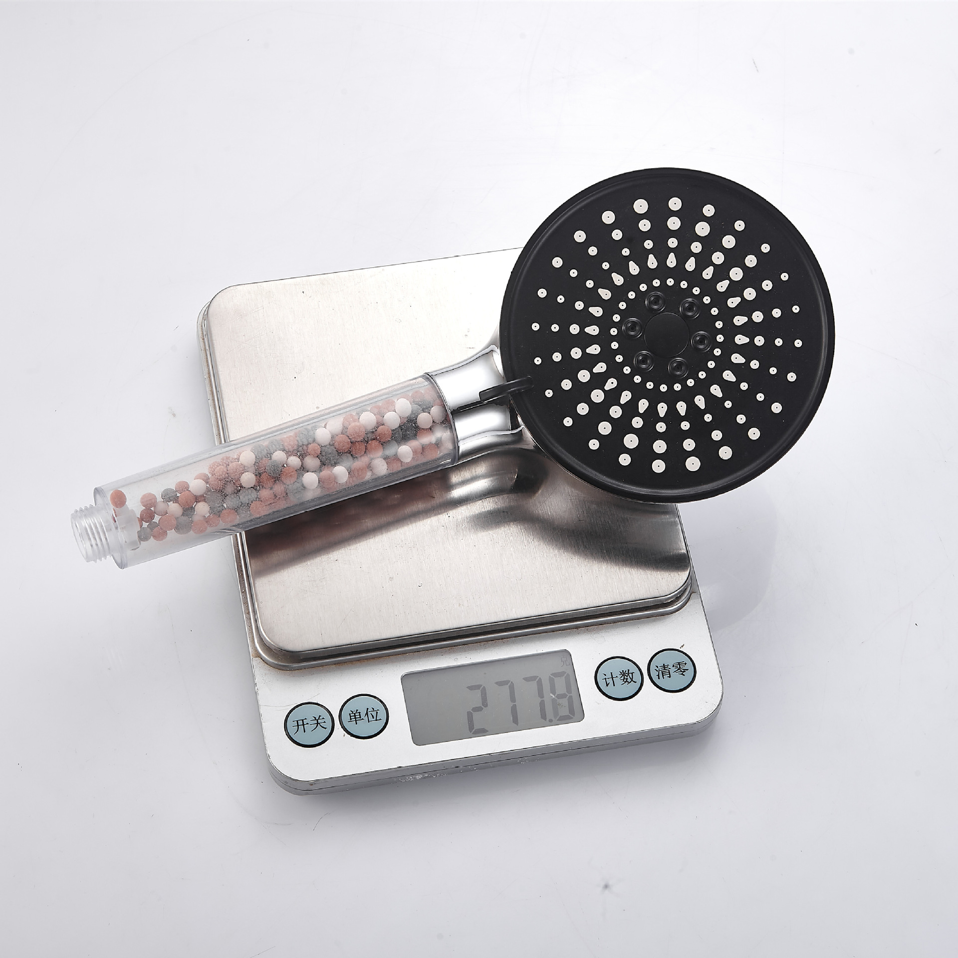 New five-speed water outlet adjustable filter, shower head, high-pressure showerhead, negative ion hard water softening multi-functional details Picture
