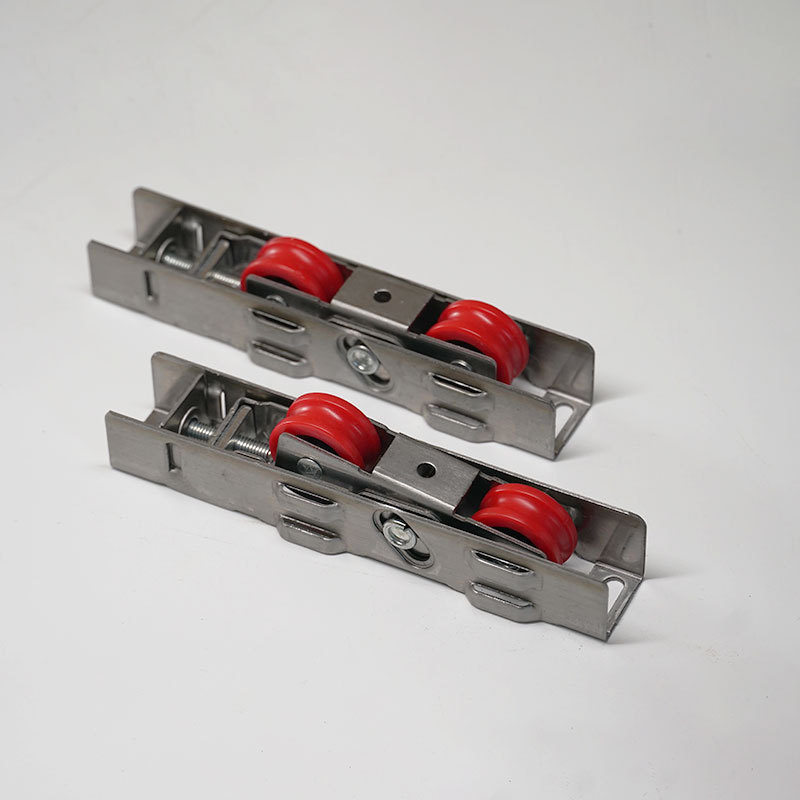 Stainless steel pulleys, plastic-steel door and window pulleys, stainless steel three-piece set, 80 double-wheel sliding Windows, double-groove nylon wheels Specification drawing