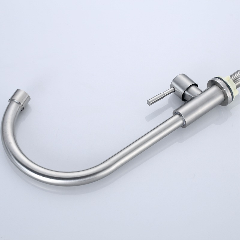 Kitchen single-cooling faucet, stainless steel flat three-way, vertical single faucet, kitchen faucet Specification drawing