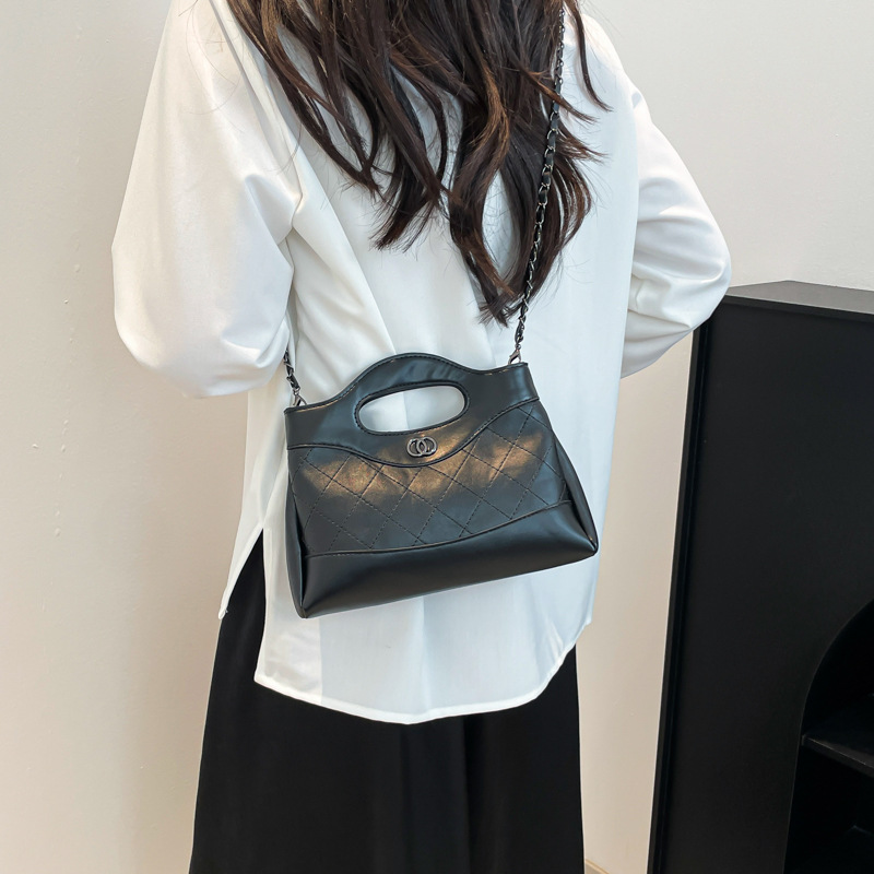 High-end chanel-style chain diamond-shaped bag for women 2025 new style, fashionable and versatile, small gold ball player single-shoulder crossbody bag Specification drawing