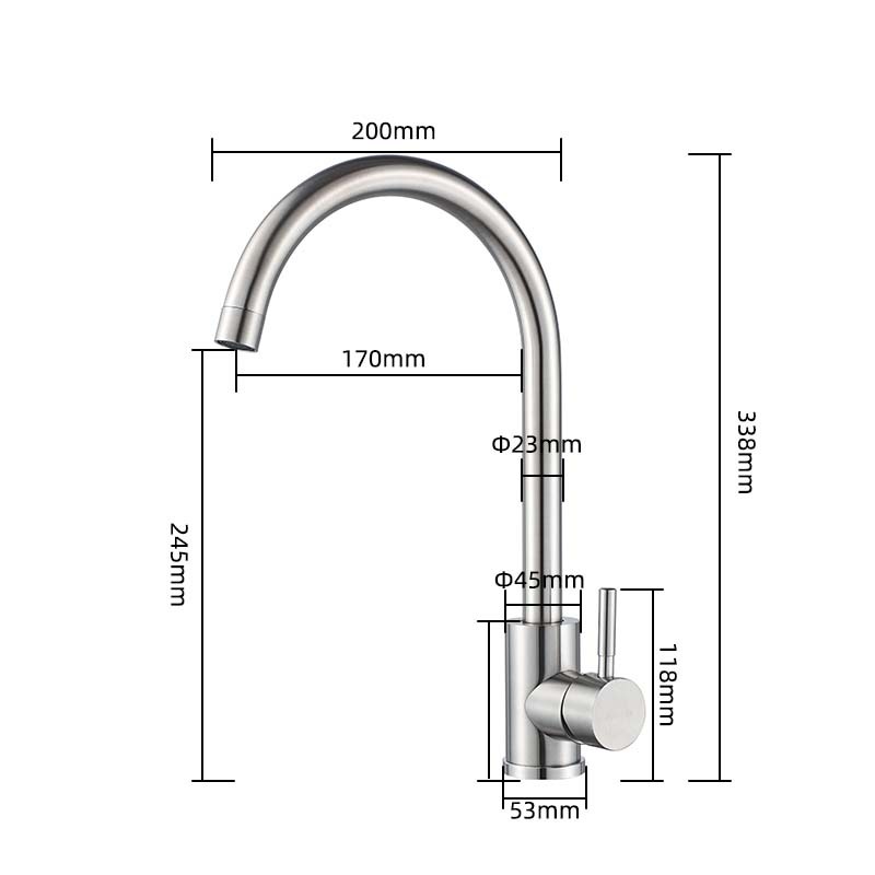 Factory direct supply of 304 stainless steel three-way kitchen faucet, cold and hot mixed kitchen faucet Application Scenario