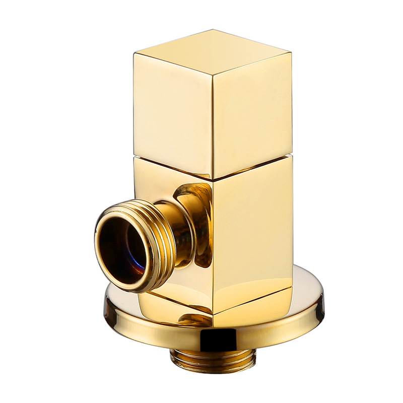 Zhuoding pure copper Angle valve wholesale, one-in-one-out square toilet Angle valve, water heater 4-inch water valve with thickened copper core Item Picture