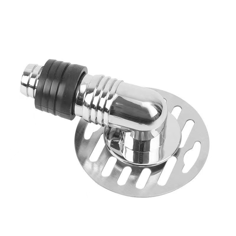 Stainless steel floor drain cover with joint, 90-degree electroplated thickened drain pipe joint specially designed for washing machines Application Scenario