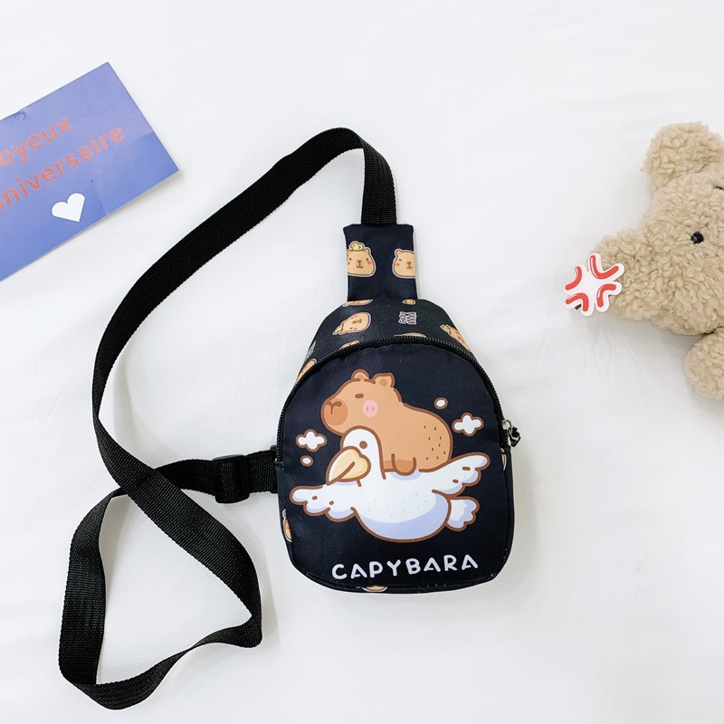 The new cute cartoon pattern children's bag is casual and versatile. The boys' and girls' chest bag is stylish and lightweight. The loose change backpack is suitable for cross-border use details Picture