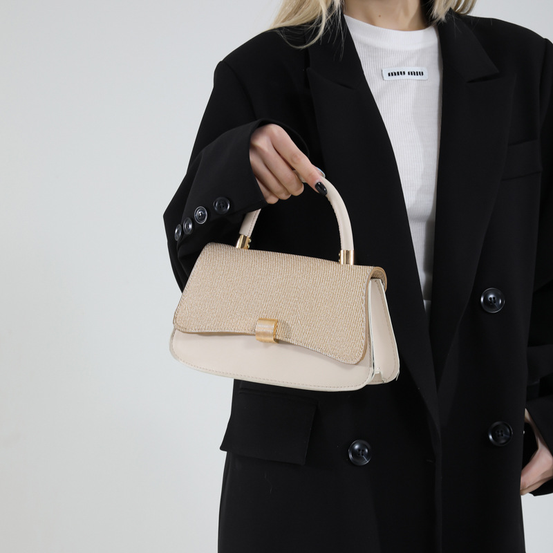2025 New niche high-end quality handbag, simple and elegant, versatile commuting bag, single-shoulder crossbody bag, women's bag Specification drawing