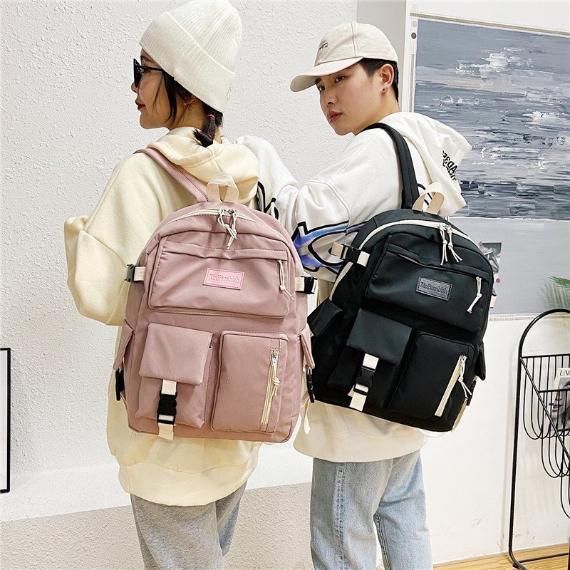 2020 New style junior high school schoolbag for girls, Korean version, large capacity, personalized forest-themed backpack for high school students, backpack and backpack full figure
