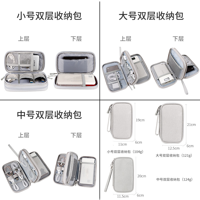 Data cable storage bag, travel portable charger, digital accessory bag, mobile phone headphones, USB flash drive multi-functional storage bag Item Picture