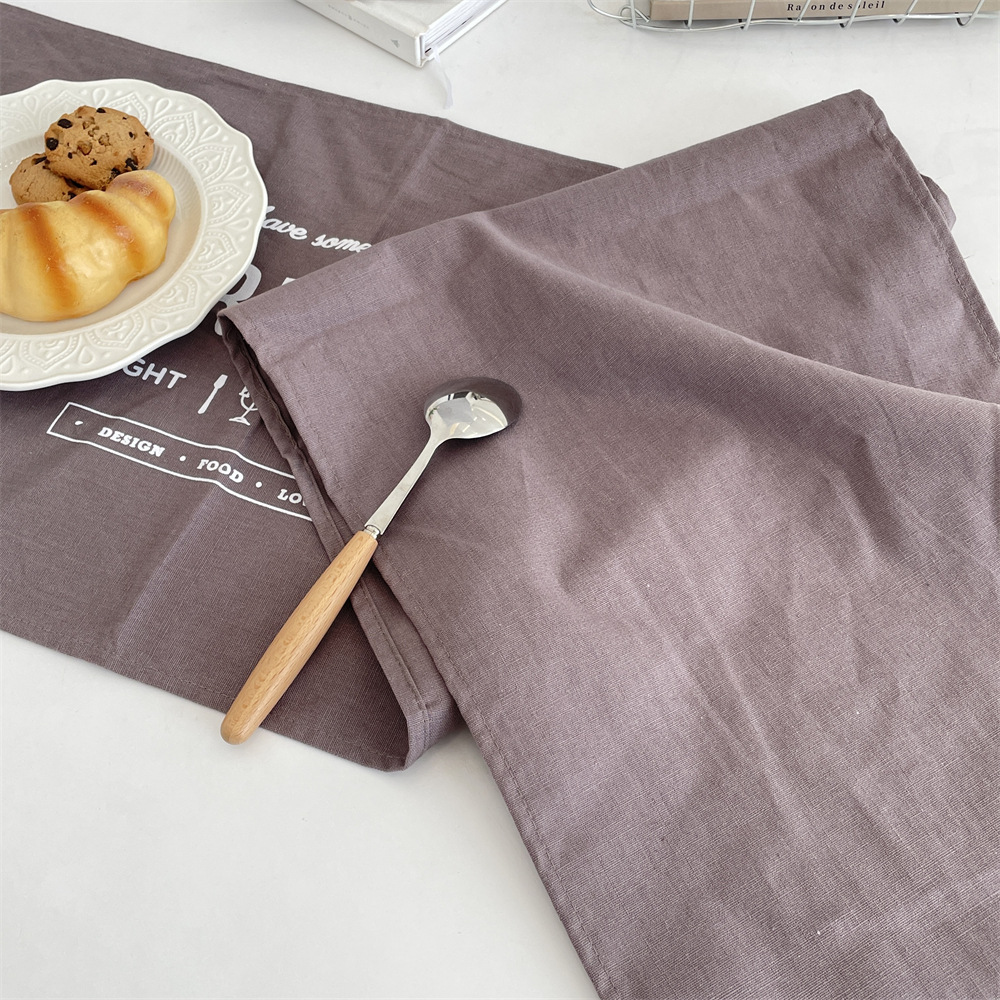 bj52102 simple letter printed tablecloth, restaurant placemat, heat-insulating and heat-resistant, food and photo napkin details Picture