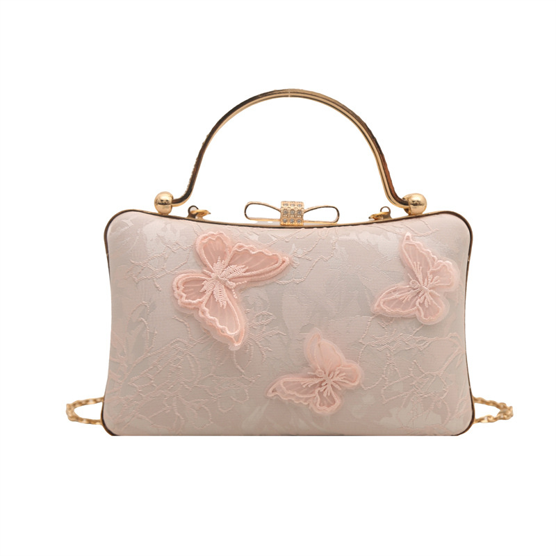A niche design Butterfly Love Flower white small square bag 2025 new model chain handbag crossbody bag Item Picture