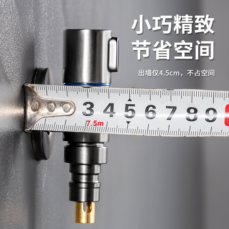 Toilet companion, one-inlet and two-outlet Angle valve, washing machine, all-copper faucet, high-flow water distribution valve, dual-control water stop joint Specification drawing