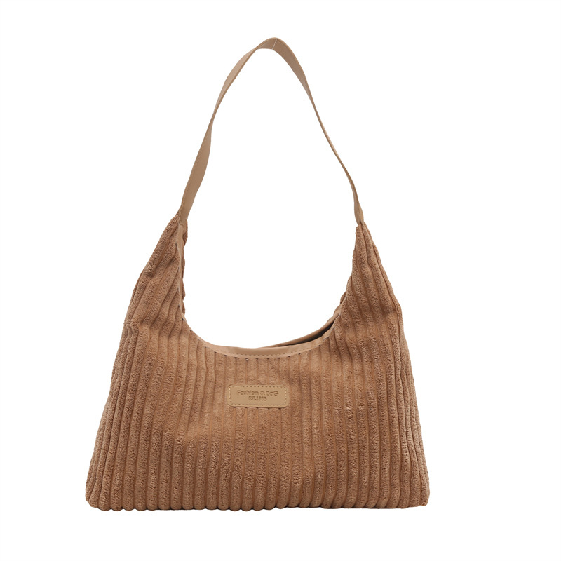 Cross-border down bag, women's large-capacity single-shoulder bag, fashionable and casual underarm fabric bag, new pleated tote bag for women Item Picture