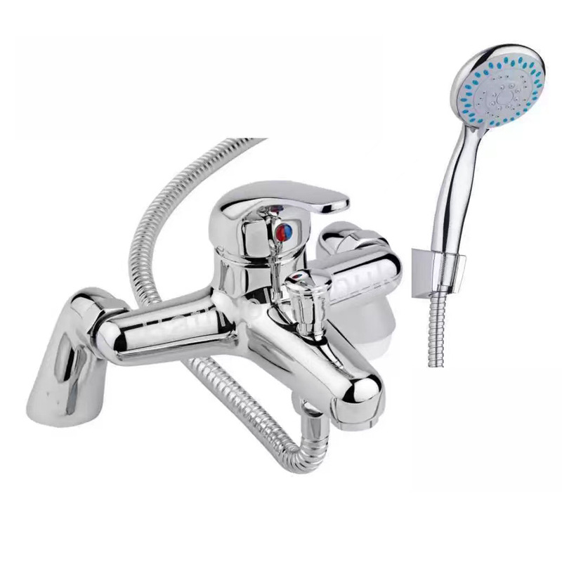 Factory direct supply of vertical export British and German curved bathtub, hot and cold water faucet Jorden triple shower set Item Picture
