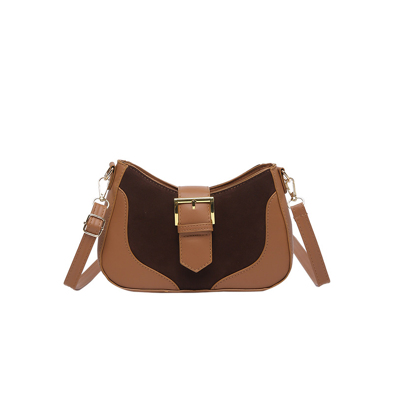 Retro casual underarm bag for women's winter 2024 new style fashionable color-blocking commuter bag, matte single-shoulder crossbody bag Item Picture