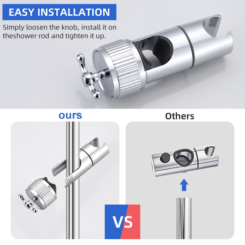 The non-drilling showerhead bracket bracket, adjustable lifting rod, shower head set accessories, middle fork, and fixed base Application Scenario