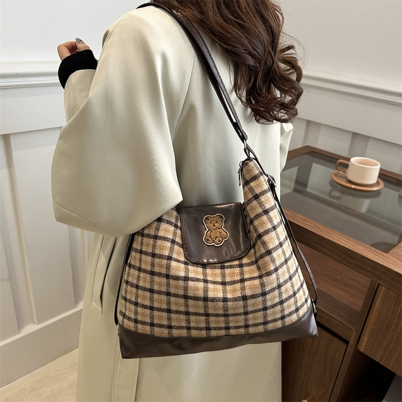Casual canvas tote bag for women, large capacity 2024 new backpack, multi-functional, high-end commuting crossbody bag Specification drawing