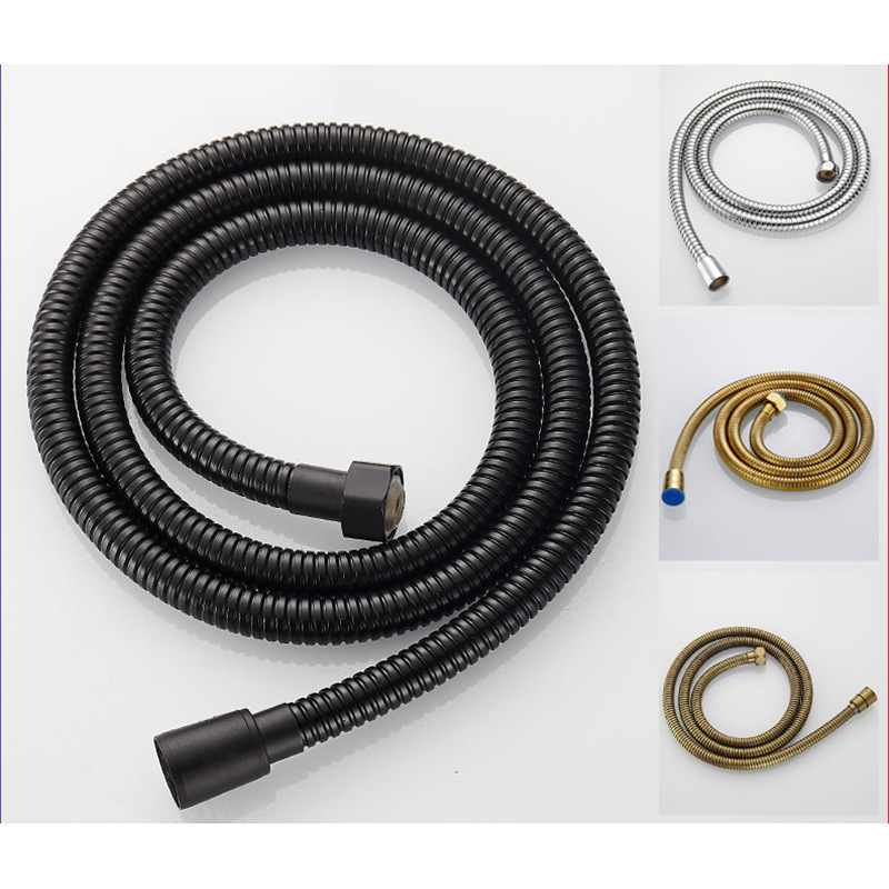 The manufacturer's black shower hose, stainless steel shower pipe, high-temperature and high-pressure explosion-proof nozzle connection pipe, 1.5 meters full figure