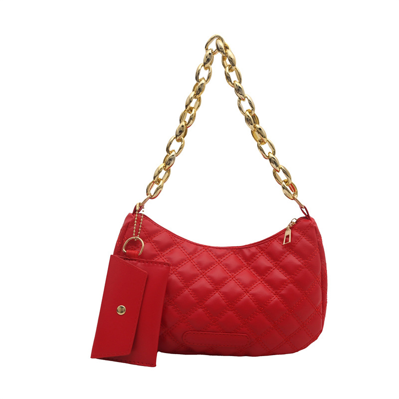 Cross-border retro fashion chain underarm bag for women 2024 winter new high-end diamond-shaped large-capacity single-shoulder bag Item Picture