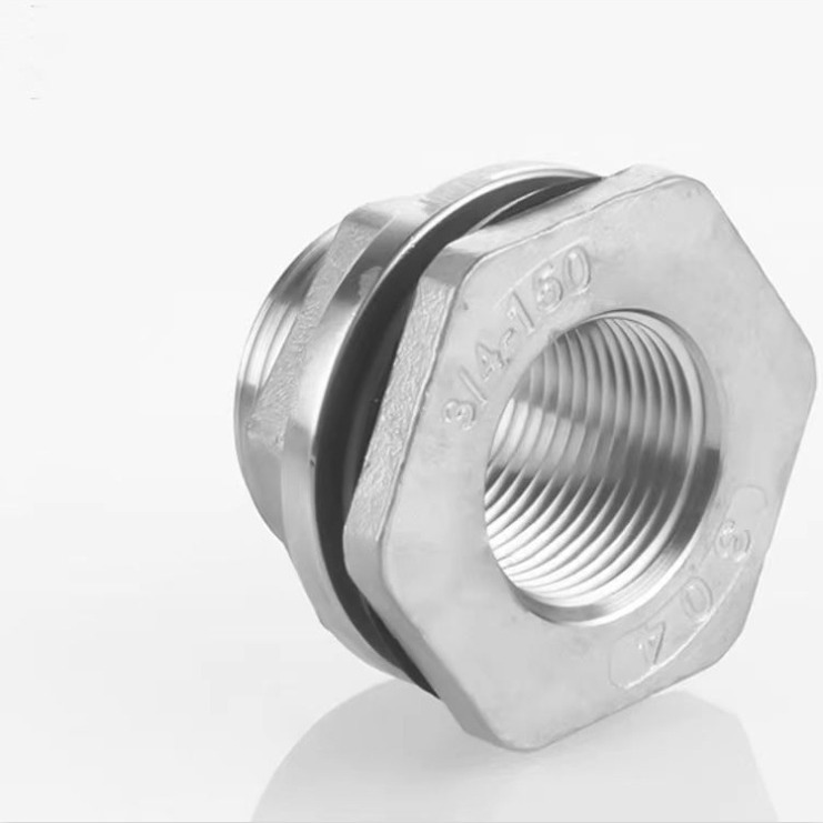 304 stainless steel water tank joints, 4-inch, 6-inch, 1-inch water tower, water pool, bucket drainage, water inlet and outlet internal and external thread accessories Specification drawing