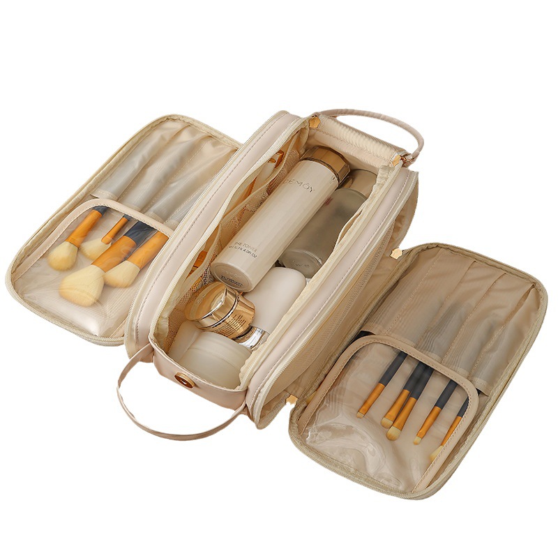 Runhui Big Ear PU makeup Bag, travel storage bag, hand-held toiletry bag, internet-famous makeup bag, large capacity, high-end feel Item Picture