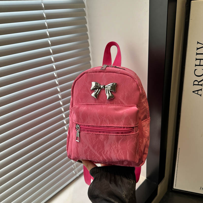 Bowknot small backpack, a niche casual and fashionable single-shoulder crossbody bag for women, a lightweight and small bucket bag for Korean girls full figure