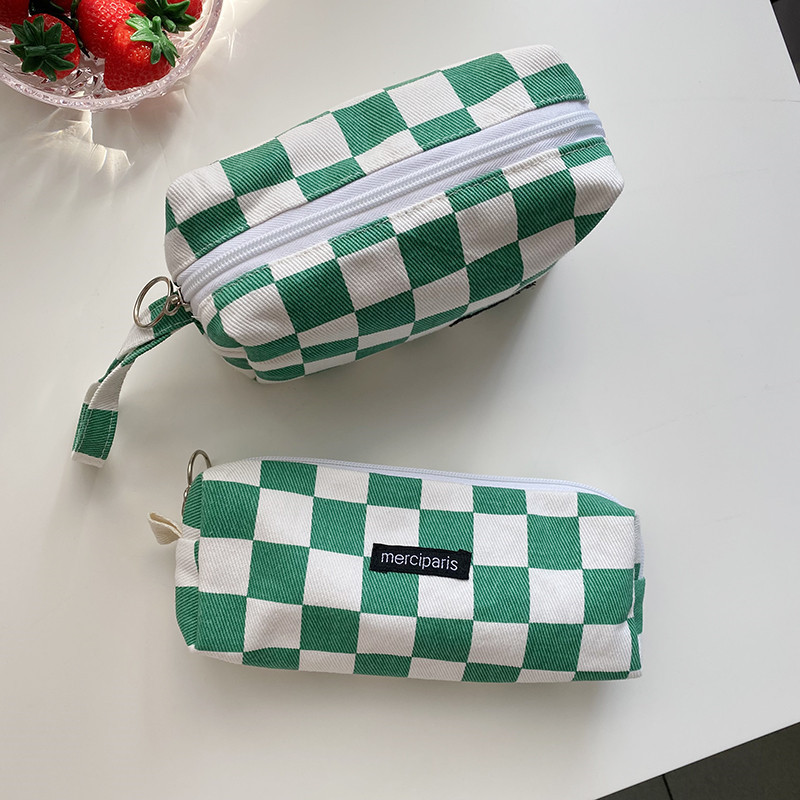 11021ins style salt-themed artistic pen case, large capacity Japanese and Korean girl student stationery pencil case, storage makeup bag Item Picture